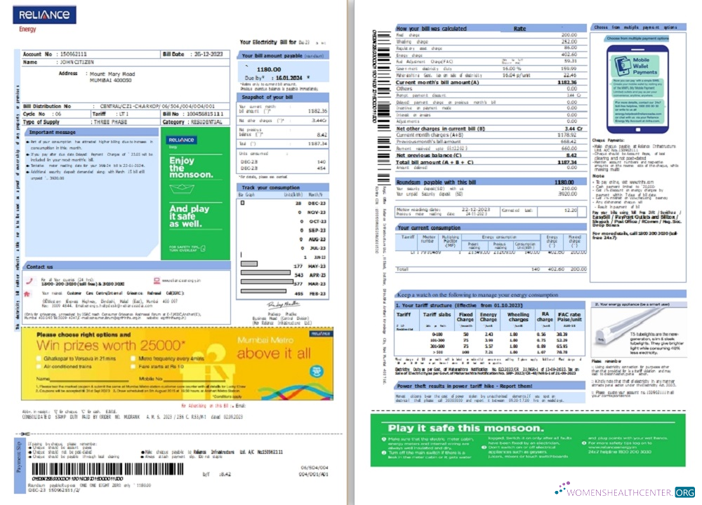 download download India Reliance Energy utility bill